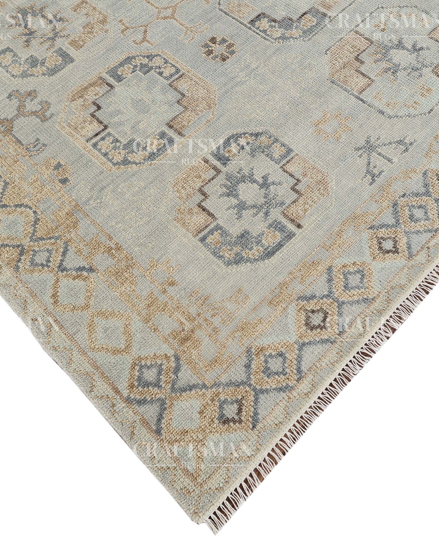 8x10 feet Wool Hand-Knotted Oushak-Inspired Rug | Craftsman Rugs Exclusive
