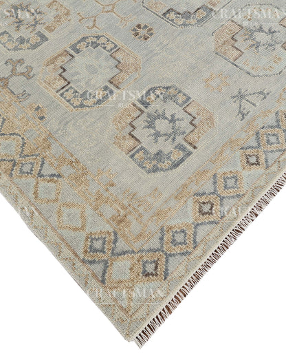8x10 feet Wool Hand-Knotted Oushak-Inspired Rug | Craftsman Rugs Exclusive