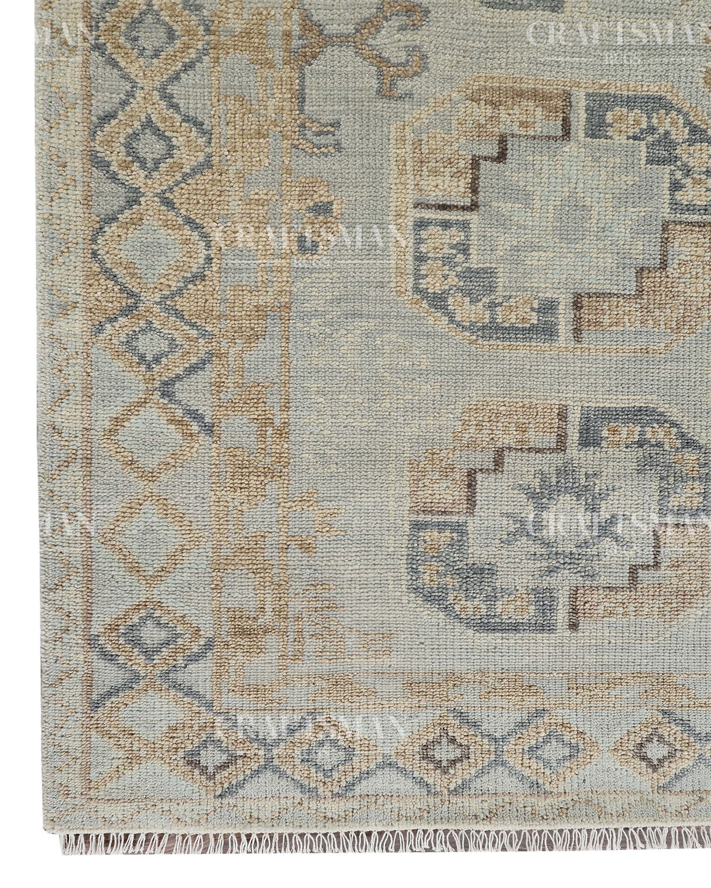 8x10 feet Wool Hand-Knotted Oushak-Inspired Rug | Craftsman Rugs Exclusive
