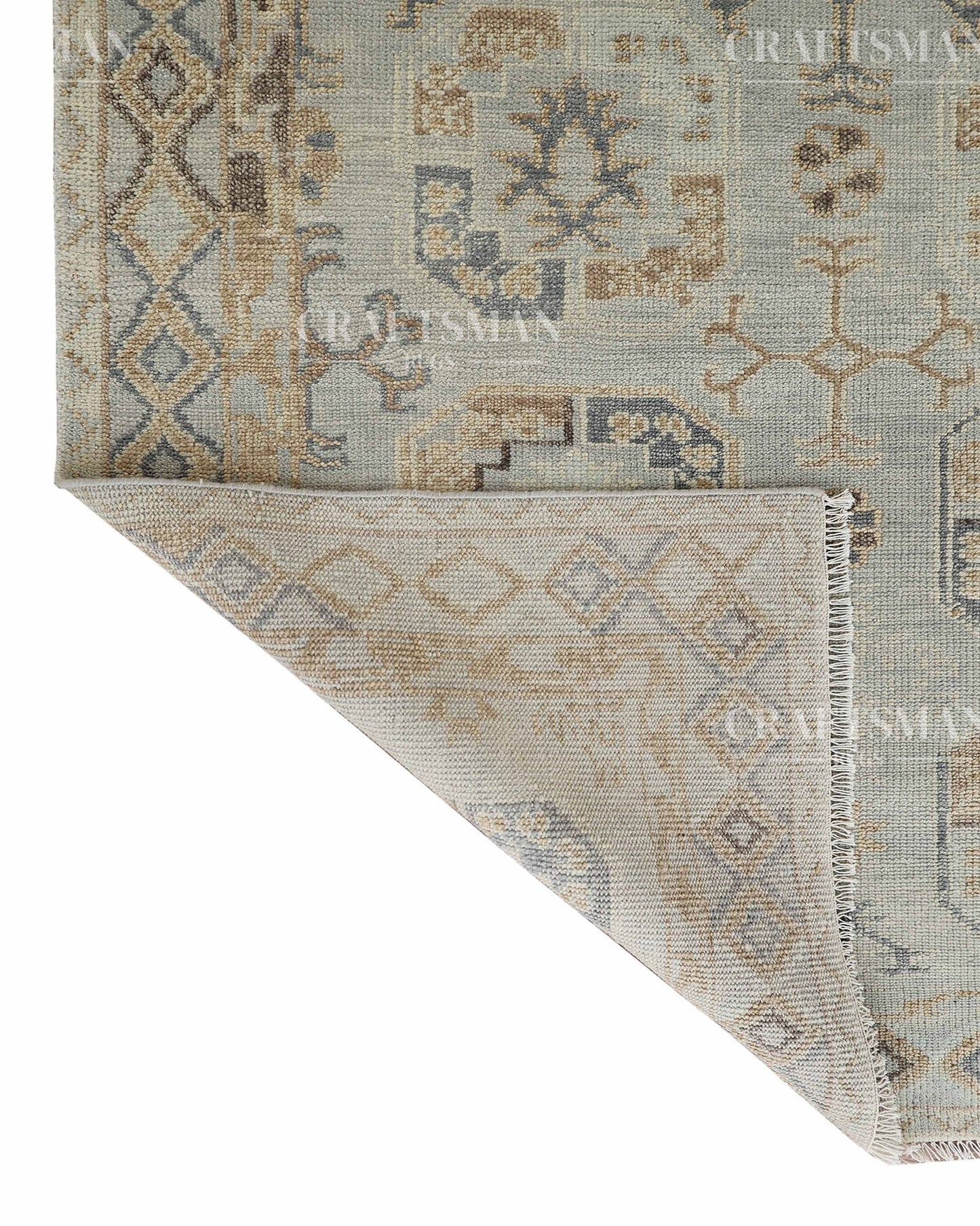 8x10 feet Wool Hand-Knotted Oushak-Inspired Rug | Craftsman Rugs Exclusive