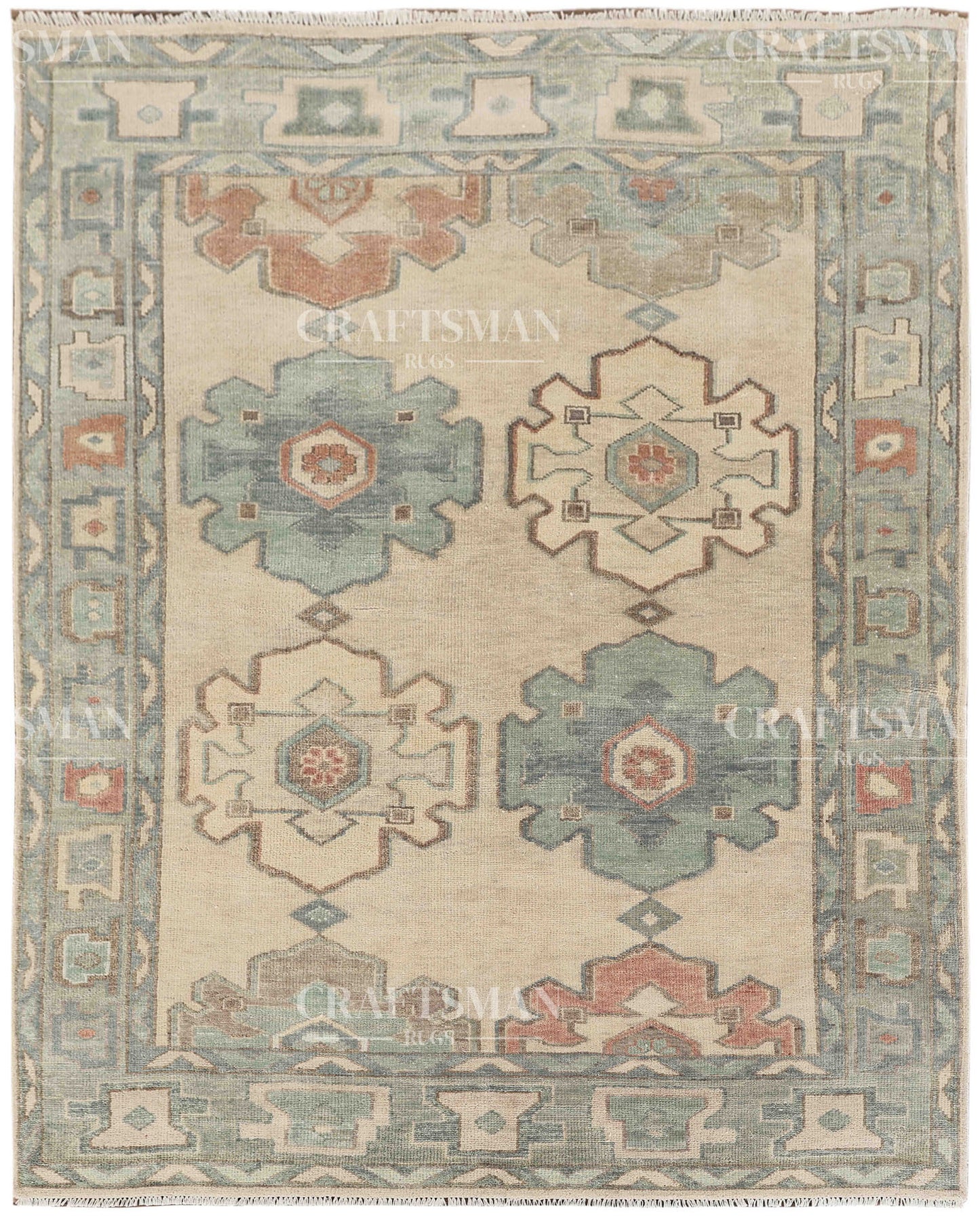 8x10 feet Wool Hand-Knotted Oushak-Inspired Rug | Craftsman Rugs Exclusive