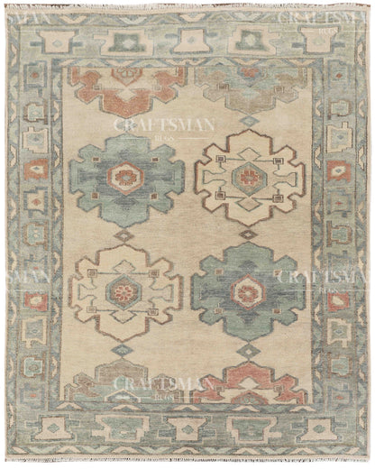 8x10 feet Wool Hand-Knotted Oushak-Inspired Rug | Craftsman Rugs Exclusive