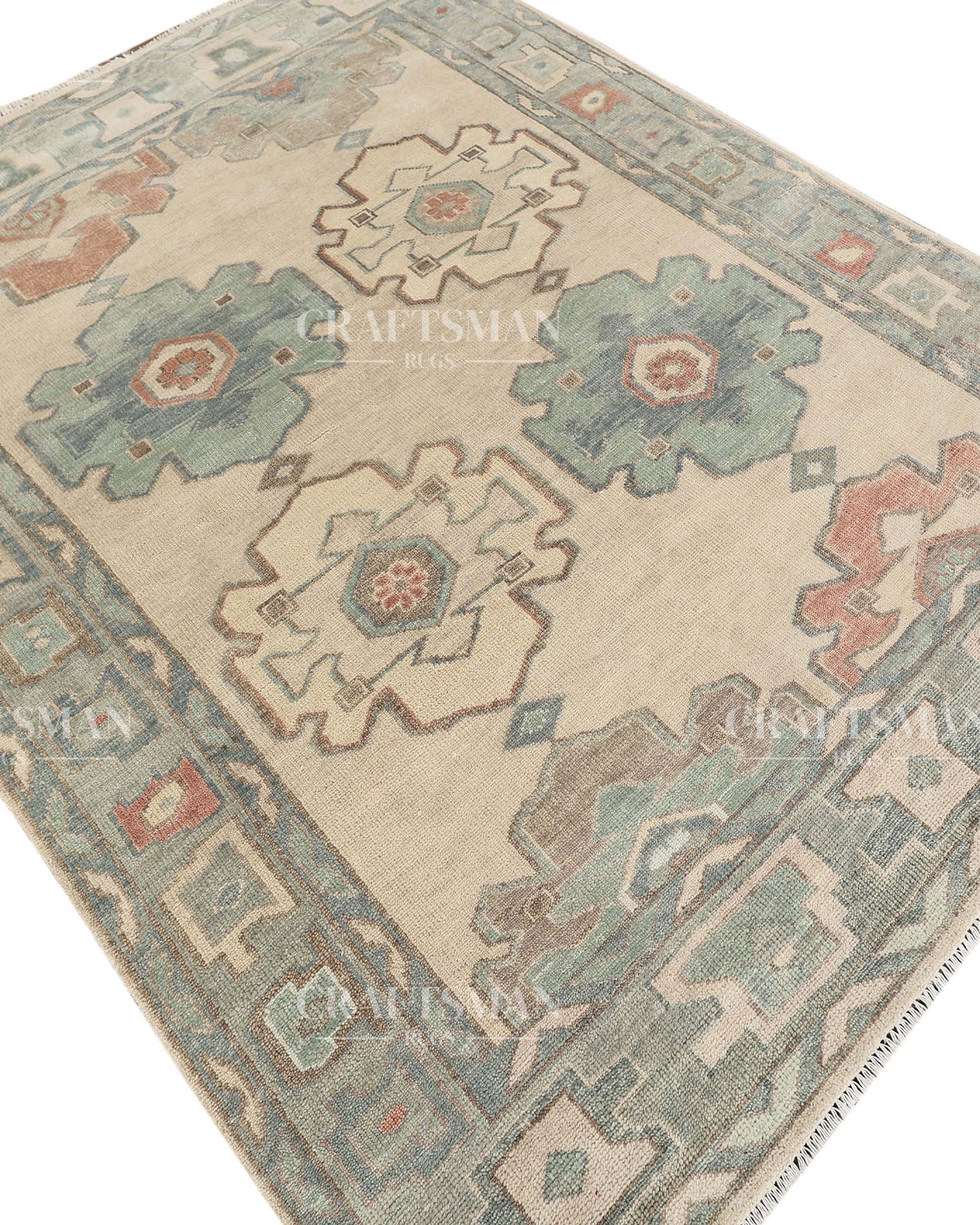 8x10 feet Wool Hand-Knotted Oushak-Inspired Rug | Craftsman Rugs Exclusive