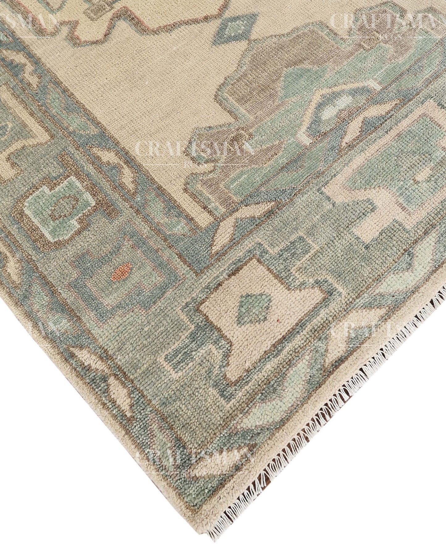 8x10 feet Wool Hand-Knotted Oushak-Inspired Rug | Craftsman Rugs Exclusive