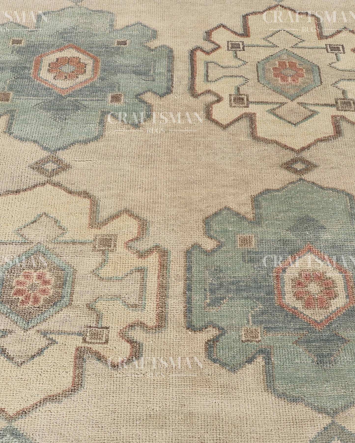 8x10 feet Wool Hand-Knotted Oushak-Inspired Rug | Craftsman Rugs Exclusive