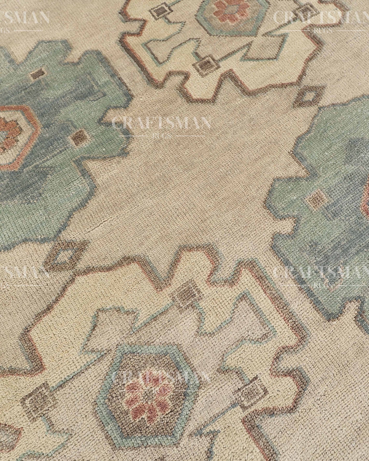 8x10 feet Wool Hand-Knotted Oushak-Inspired Rug | Craftsman Rugs Exclusive