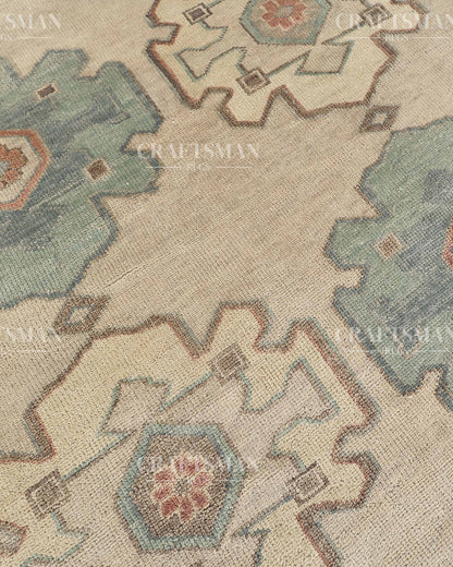 8x10 feet Wool Hand-Knotted Oushak-Inspired Rug | Craftsman Rugs Exclusive