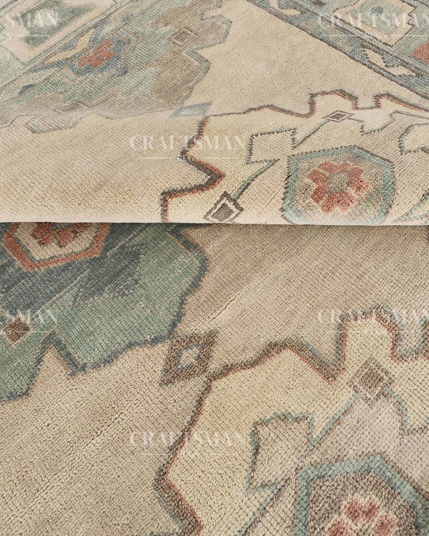 8x10 feet Wool Hand-Knotted Oushak-Inspired Rug | Craftsman Rugs Exclusive