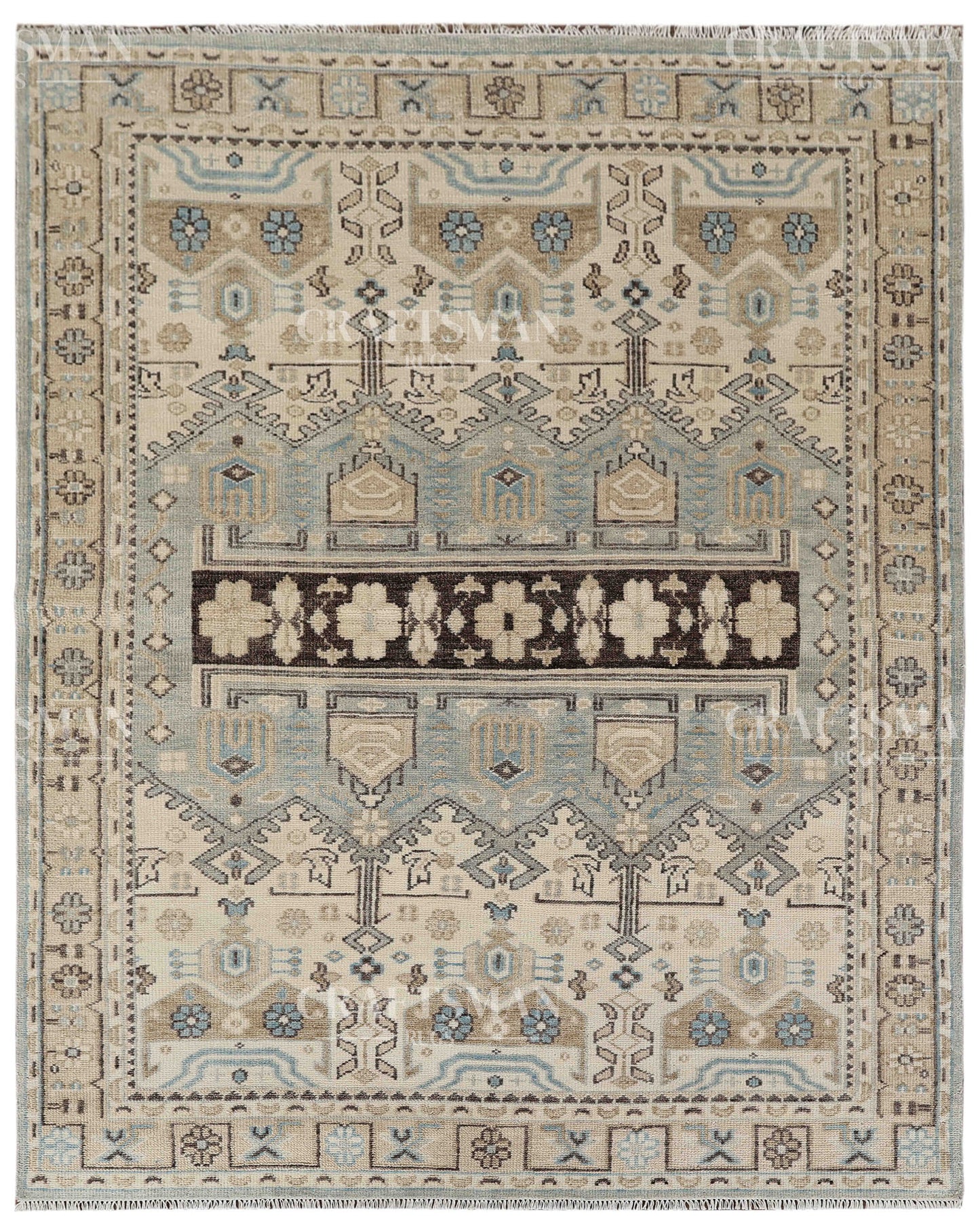 8x10 feet Wool Hand-Knotted Oushak-Inspired Rug | Craftsman Rugs Exclusive