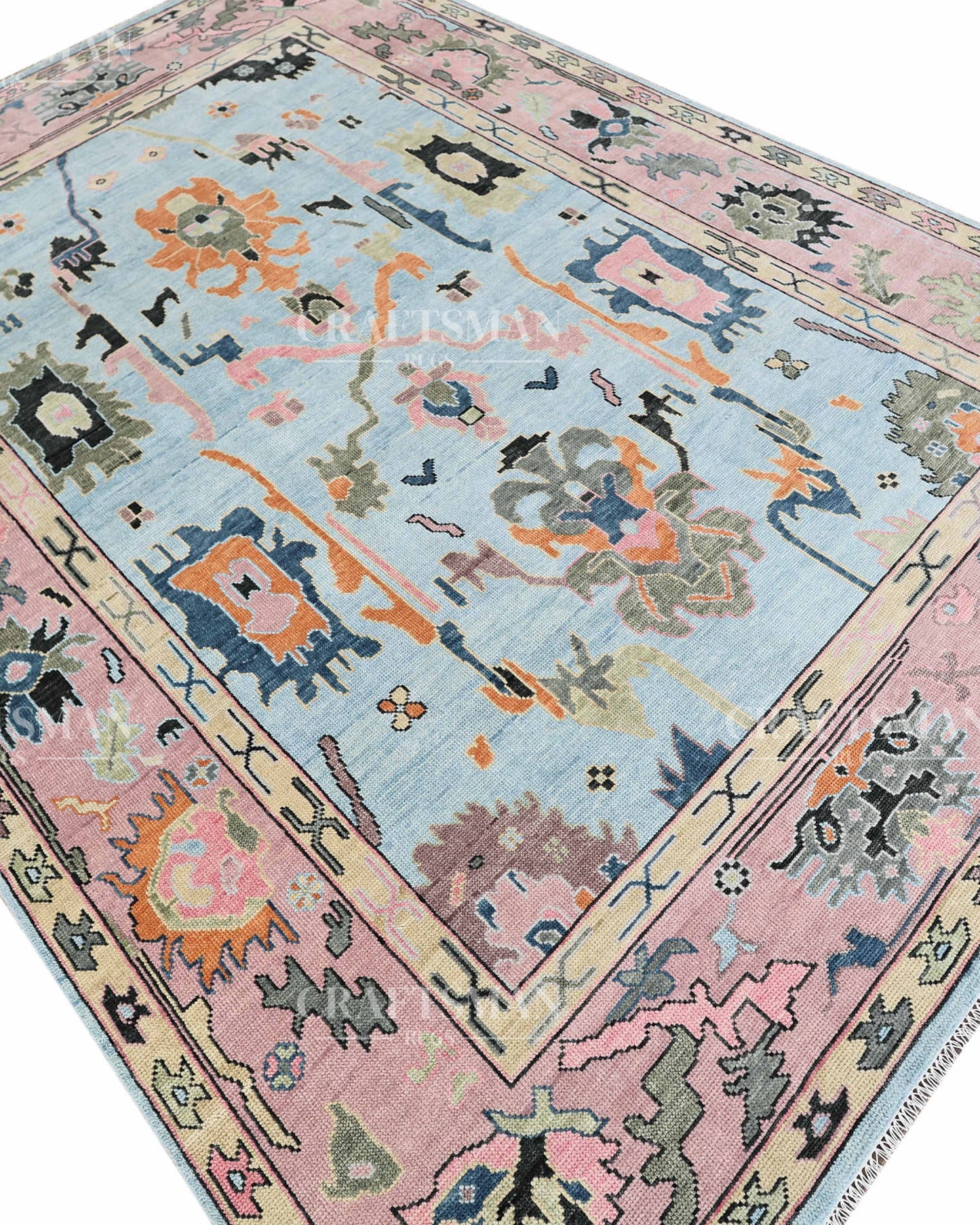 9x12 feet Wool Hand-Knotted Oushak-Inspired Rug | Craftsman Rugs Exclusive