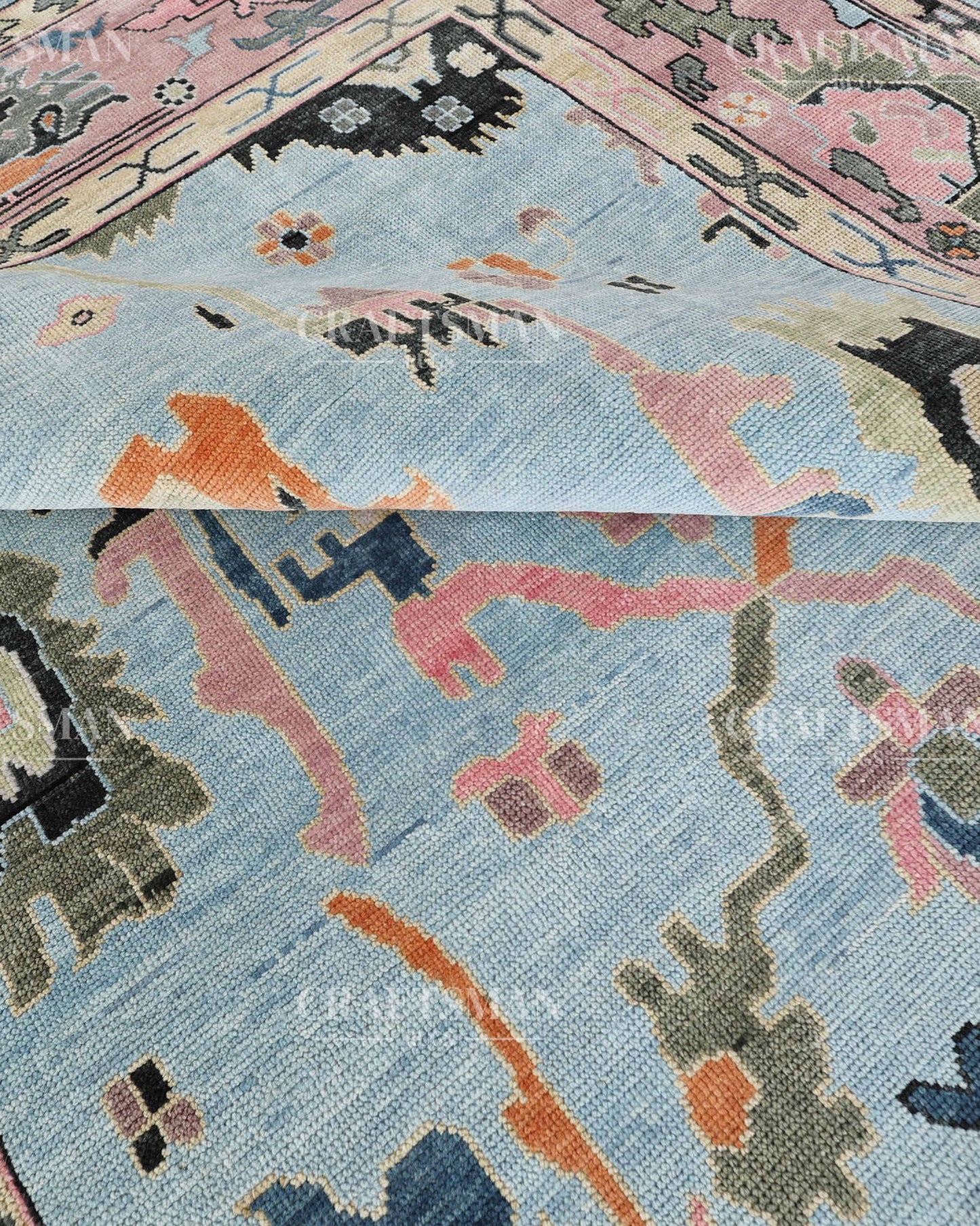 9x12 feet Wool Hand-Knotted Oushak-Inspired Rug | Craftsman Rugs Exclusive