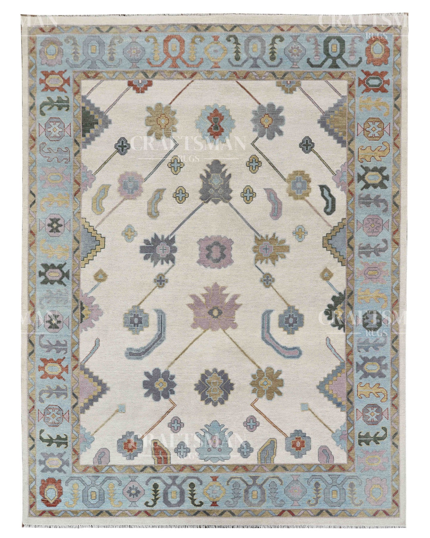 9x12 feet Wool Hand-Knotted Oushak-Inspired Rug | Craftsman Rugs Exclusive