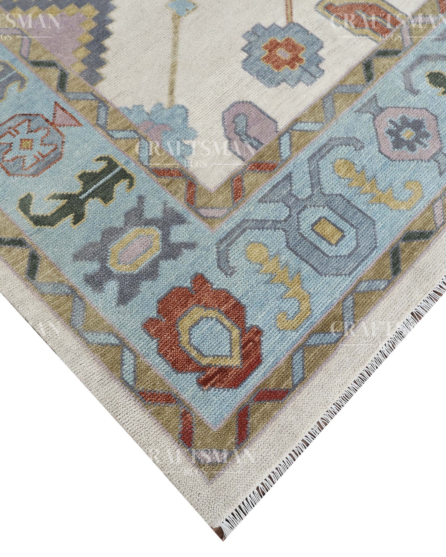 9x12 feet Wool Hand-Knotted Oushak-Inspired Rug | Craftsman Rugs Exclusive