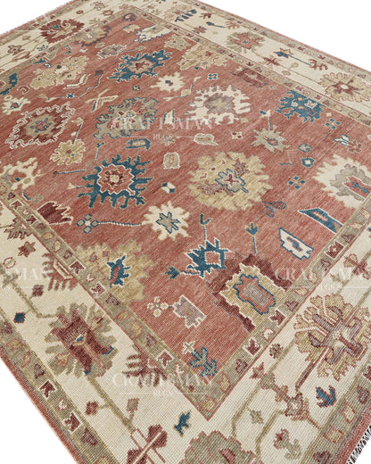 Veyra Wool Hand-Knotted Oushak-Inspired Rug