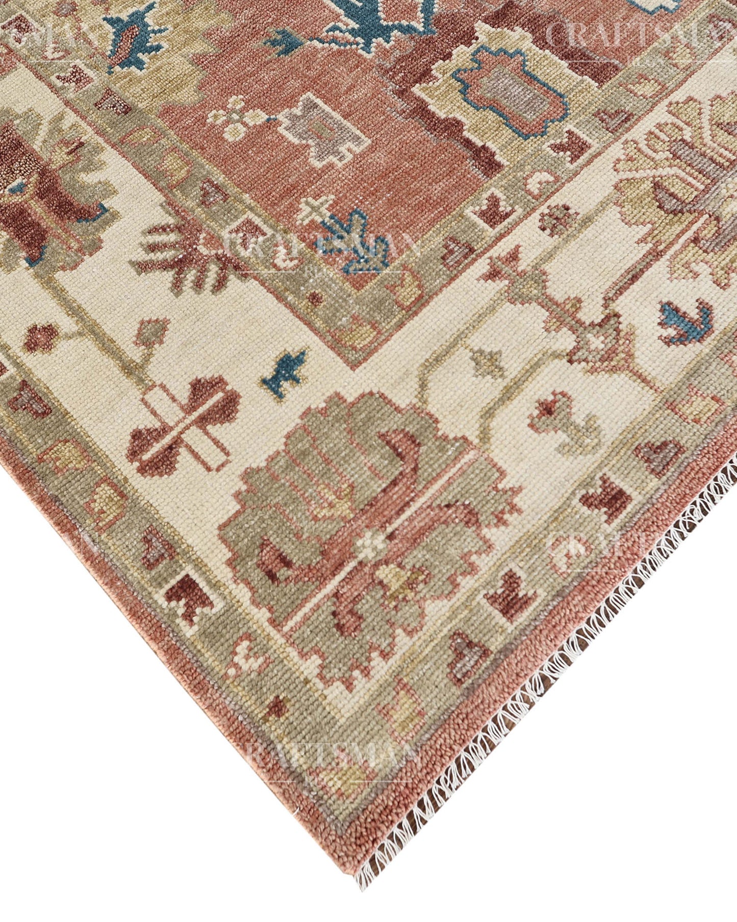 Veyra Wool Hand-Knotted Oushak-Inspired Rug