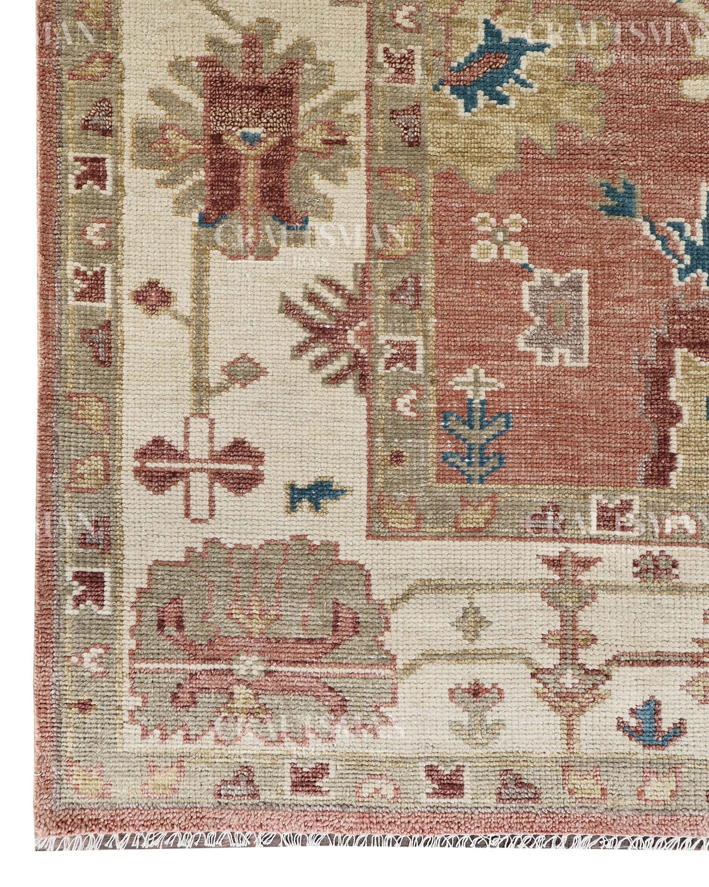 Veyra Wool Hand-Knotted Oushak-Inspired Rug