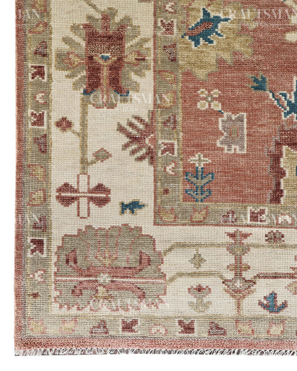 Veyra Wool Hand-Knotted Oushak-Inspired Rug