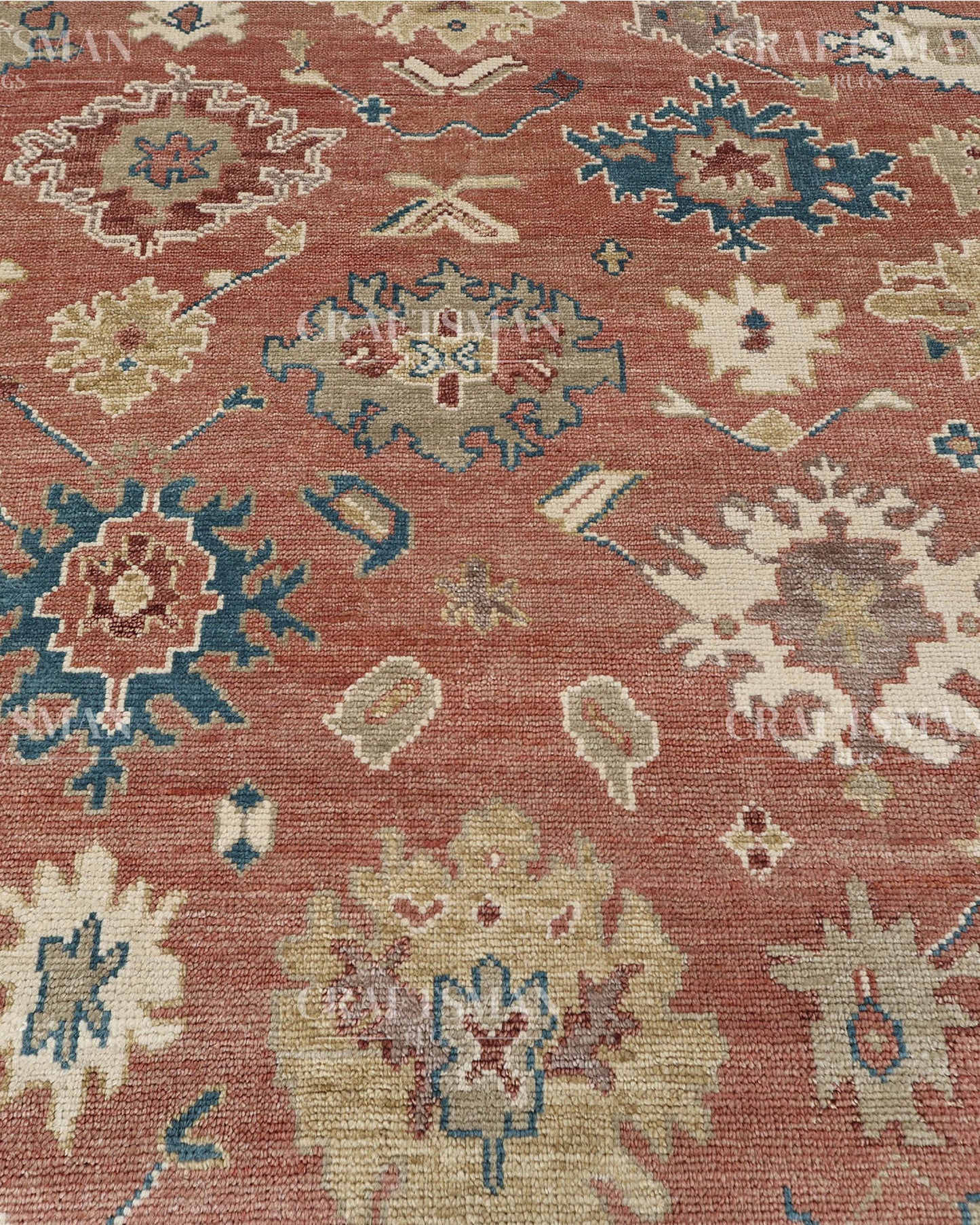 Veyra Wool Hand-Knotted Oushak-Inspired Rug