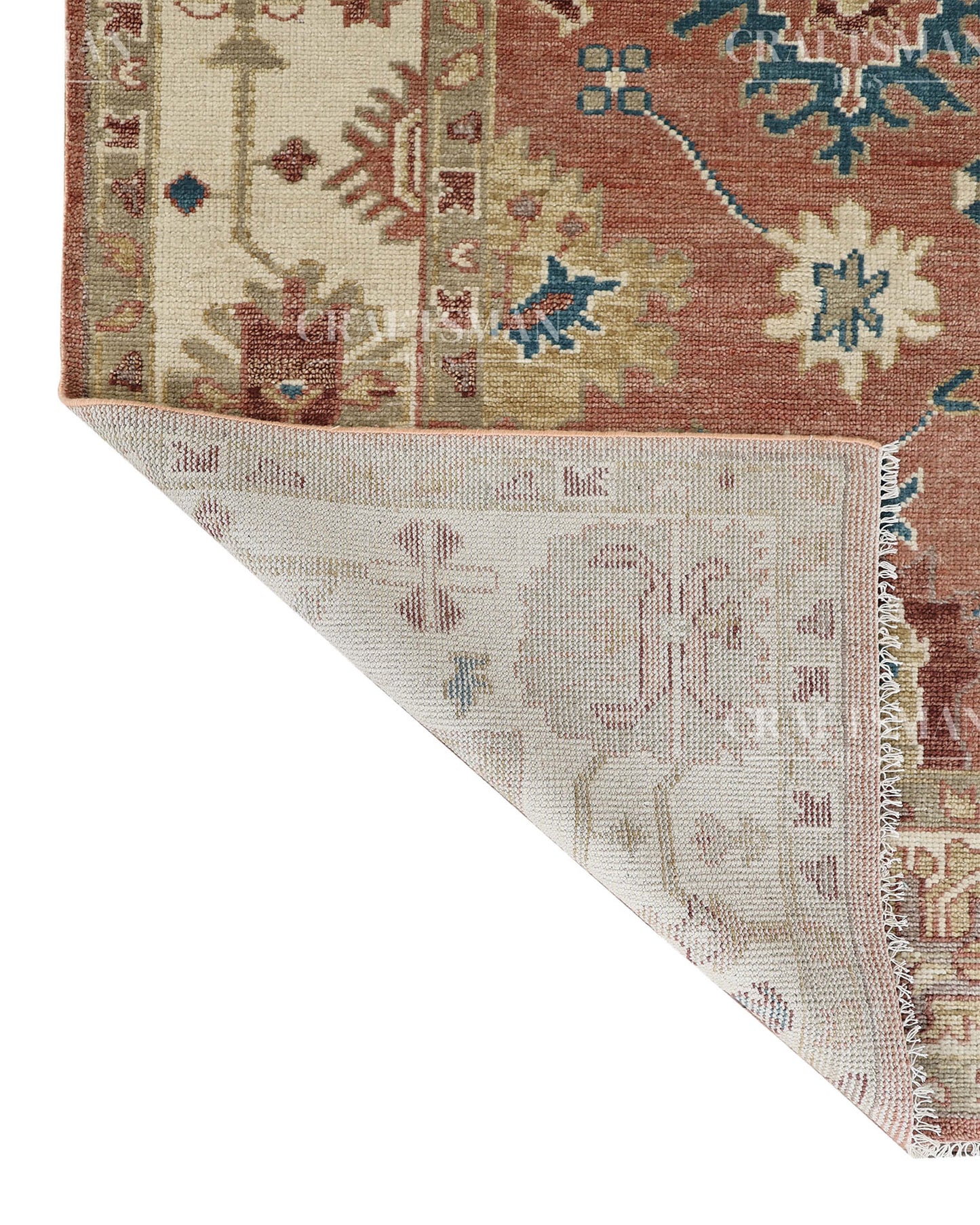 Veyra Wool Hand-Knotted Oushak-Inspired Rug