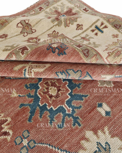 Veyra Wool Hand-Knotted Oushak-Inspired Rug