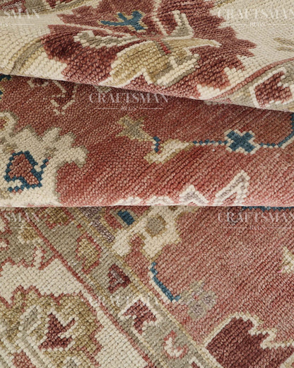 Veyra Wool Hand-Knotted Oushak-Inspired Rug