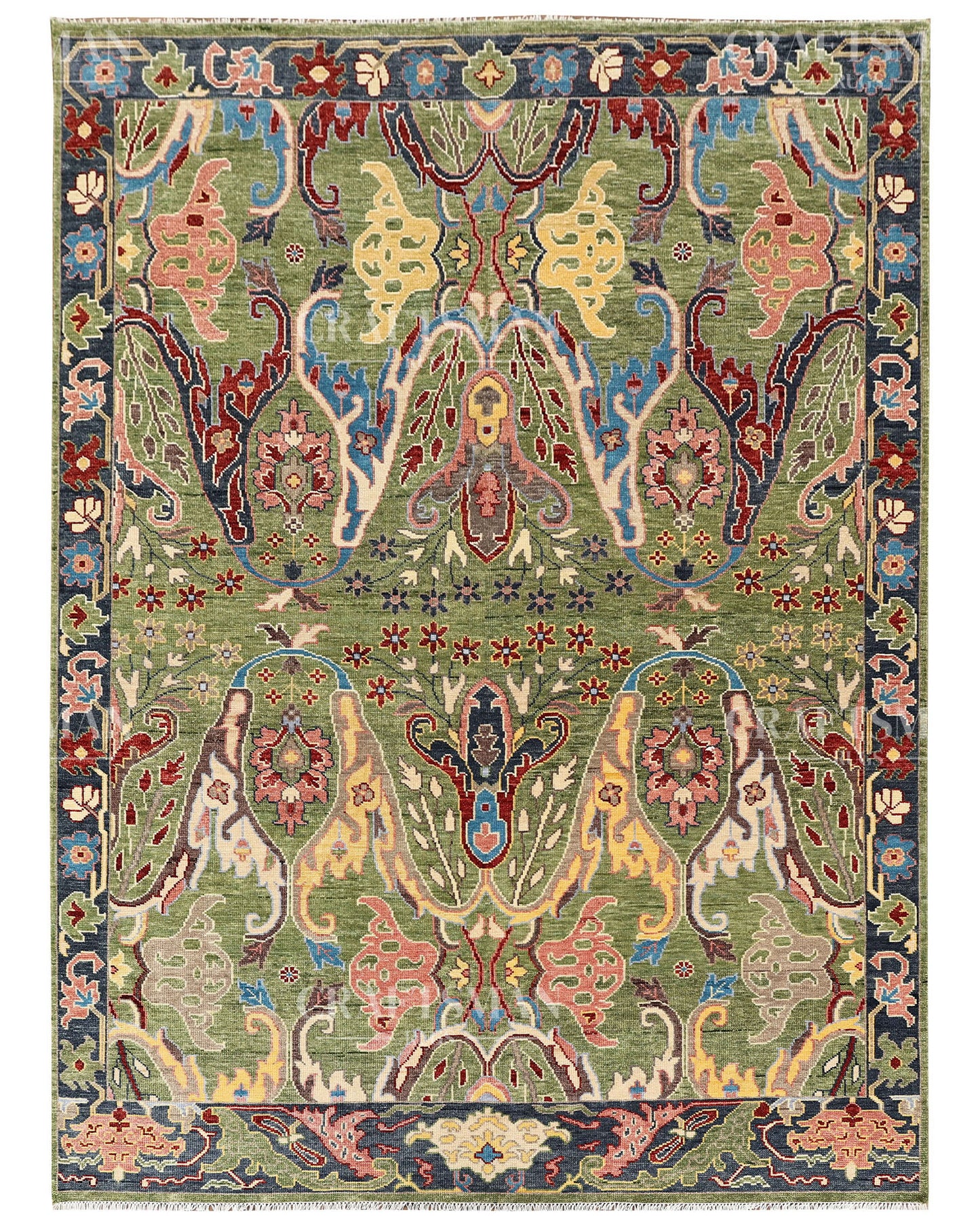 9x12 feet Wool Hand-Knotted Oushak-Inspired Rug | Craftsman Rugs Exclusive