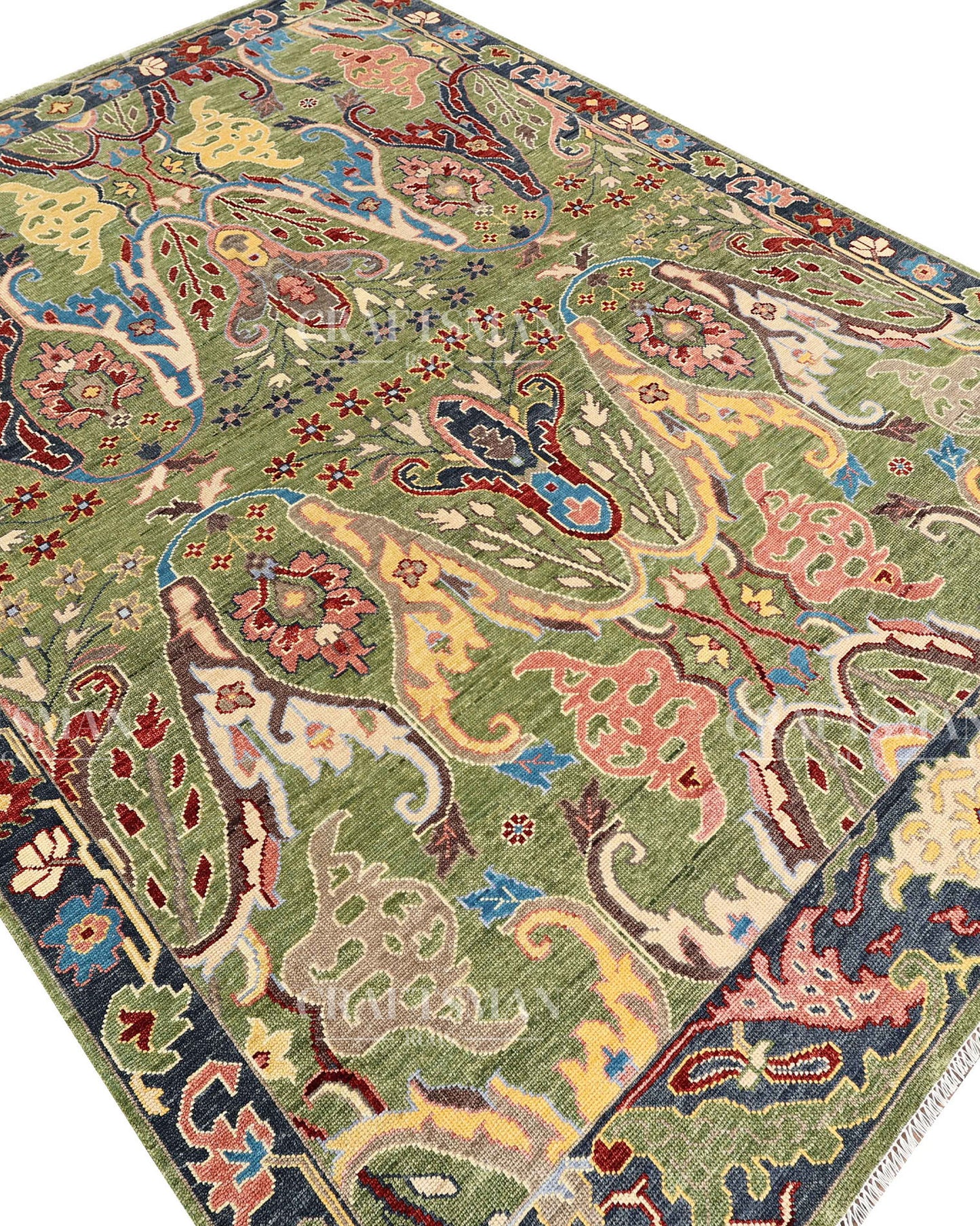 9x12 feet Wool Hand-Knotted Oushak-Inspired Rug | Craftsman Rugs Exclusive