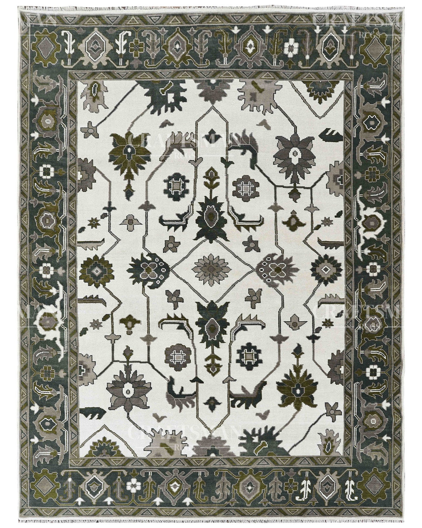 9x12 feet Wool Hand-Knotted Oushak-Inspired Rug | Craftsman Rugs Exclusive