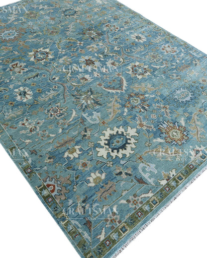 9x12 feet Wool Hand-Knotted Oushak-Inspired Rug | Craftsman Rugs Exclusive