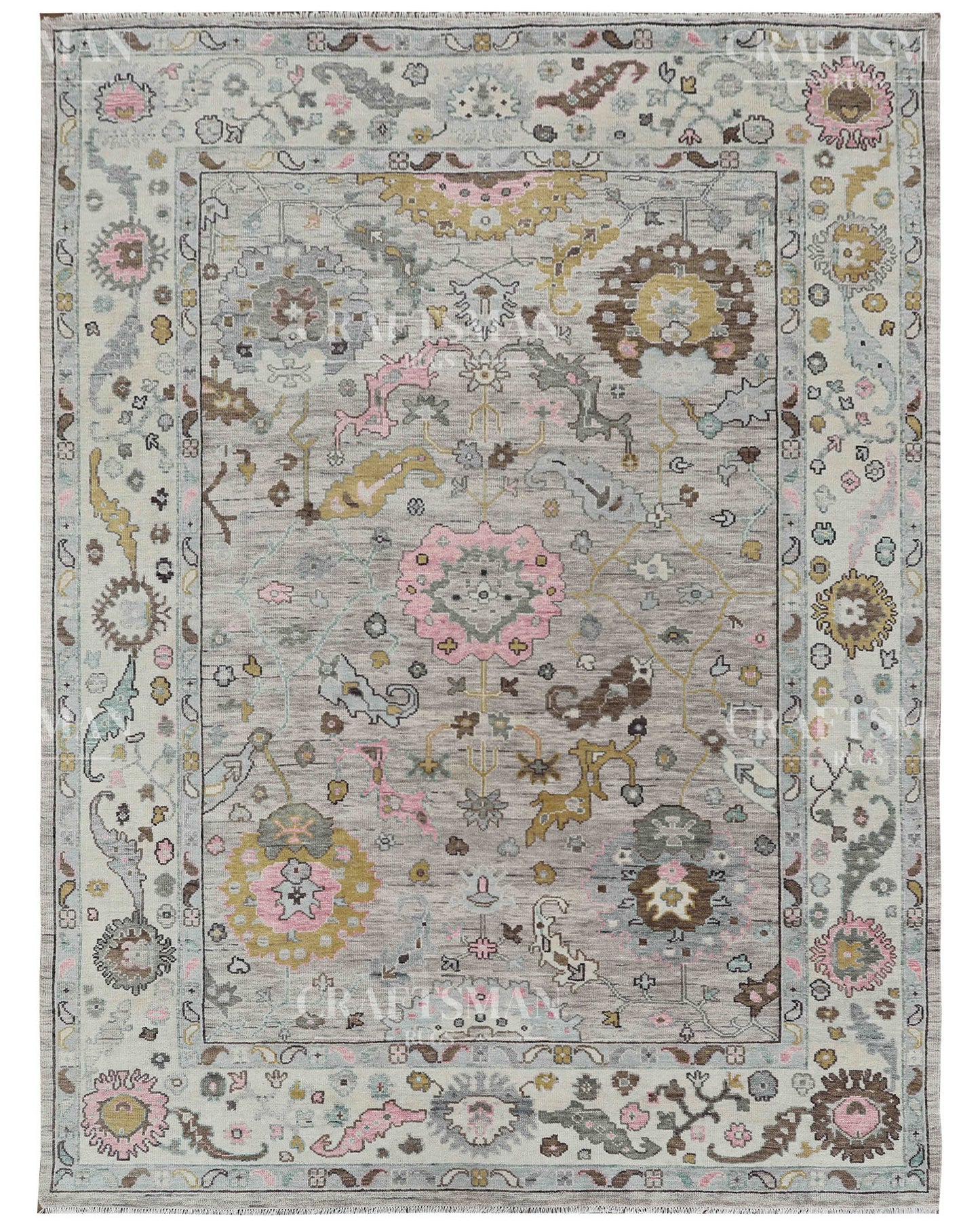 9x12 feet Wool Hand-Knotted Oushak-Inspired Rug | Craftsman Rugs Exclusive