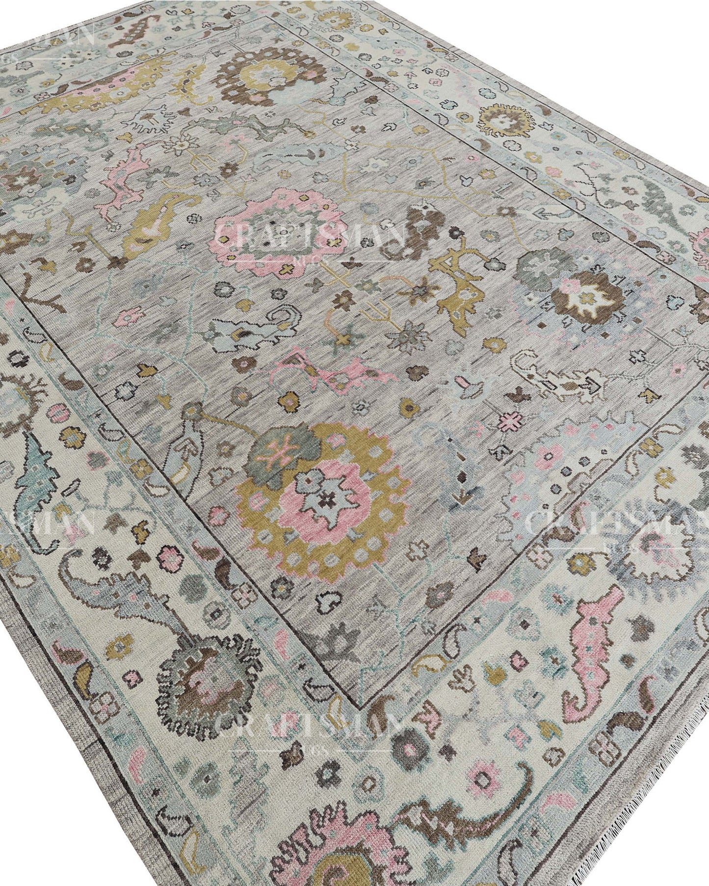 9x12 feet Wool Hand-Knotted Oushak-Inspired Rug | Craftsman Rugs Exclusive