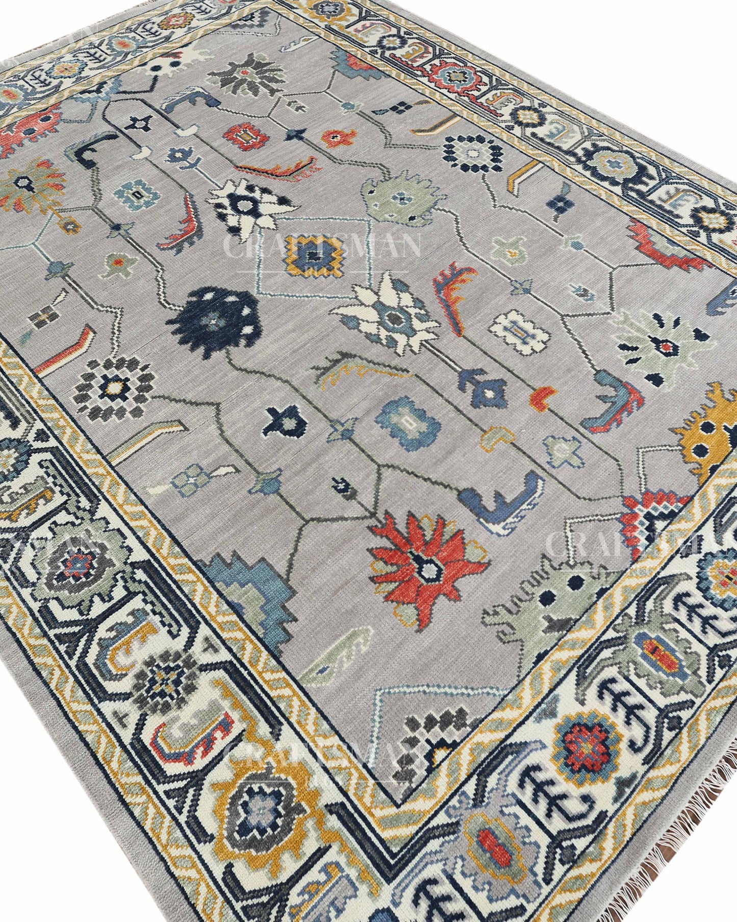 9x12 feet Wool Hand-Knotted Oushak-Inspired Rug | Craftsman Rugs Exclusive