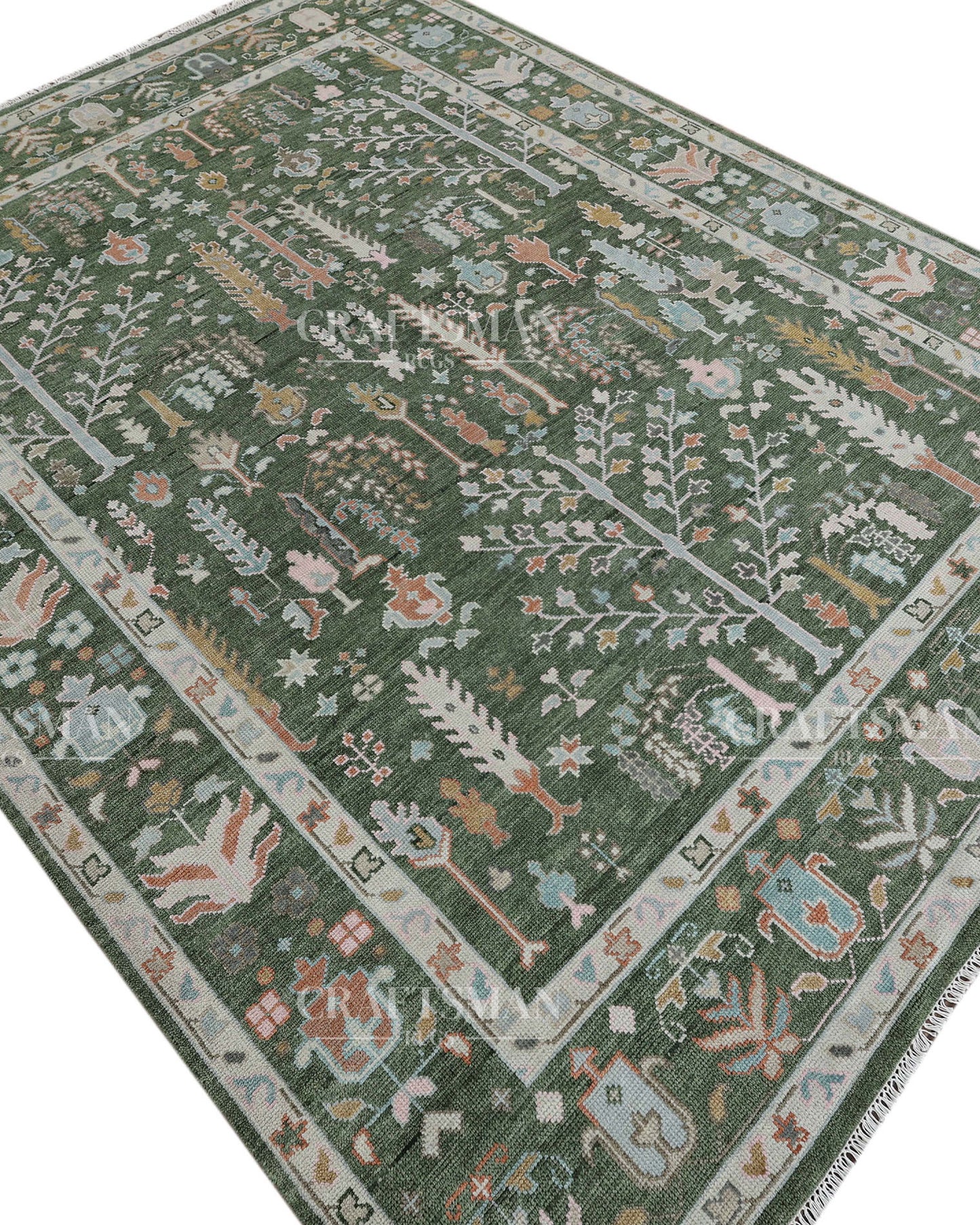 9x12 feet Wool Hand-Knotted Oushak-Inspired Rug | Craftsman Rugs Exclusive