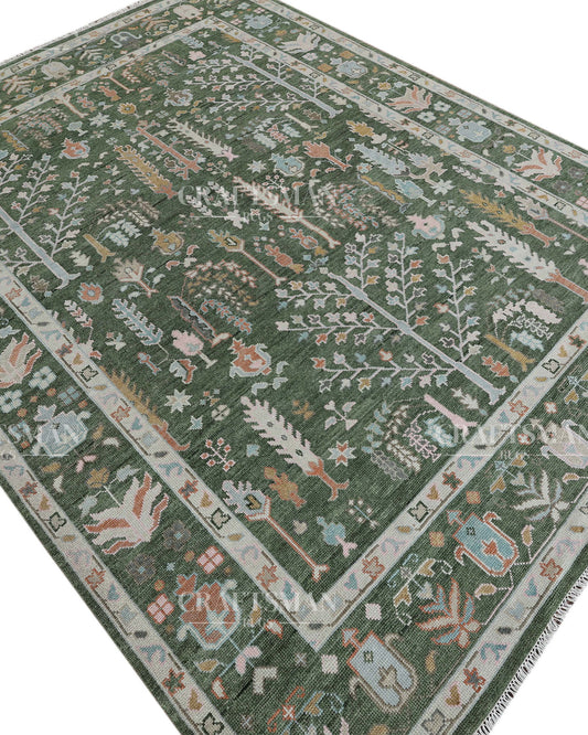 9x12 feet Wool Hand-Knotted Oushak-Inspired Rug | Craftsman Rugs Exclusive