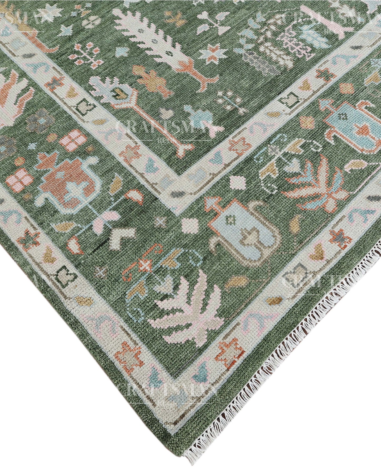 9x12 feet Wool Hand-Knotted Oushak-Inspired Rug | Craftsman Rugs Exclusive