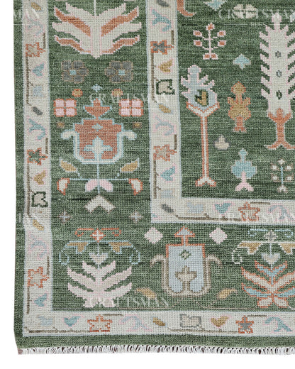 9x12 feet Wool Hand-Knotted Oushak-Inspired Rug | Craftsman Rugs Exclusive
