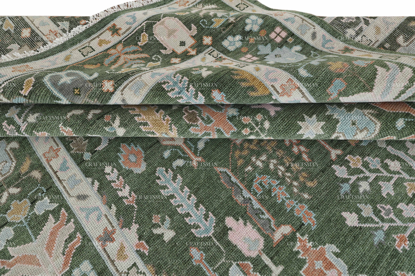 9x12 feet Wool Hand-Knotted Oushak-Inspired Rug | Craftsman Rugs Exclusive