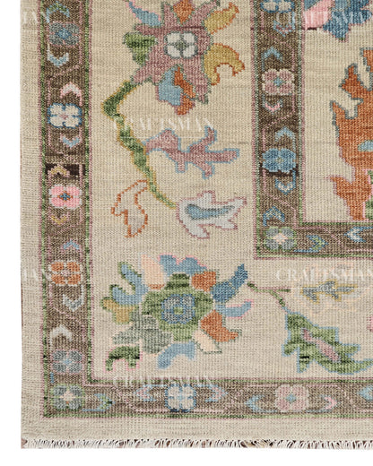 Elaris Oushak-Inspired Hand-Knotted Wool Rug – Vintage Botanical Design | Made to Order | Craftsman Rugs Exclusive