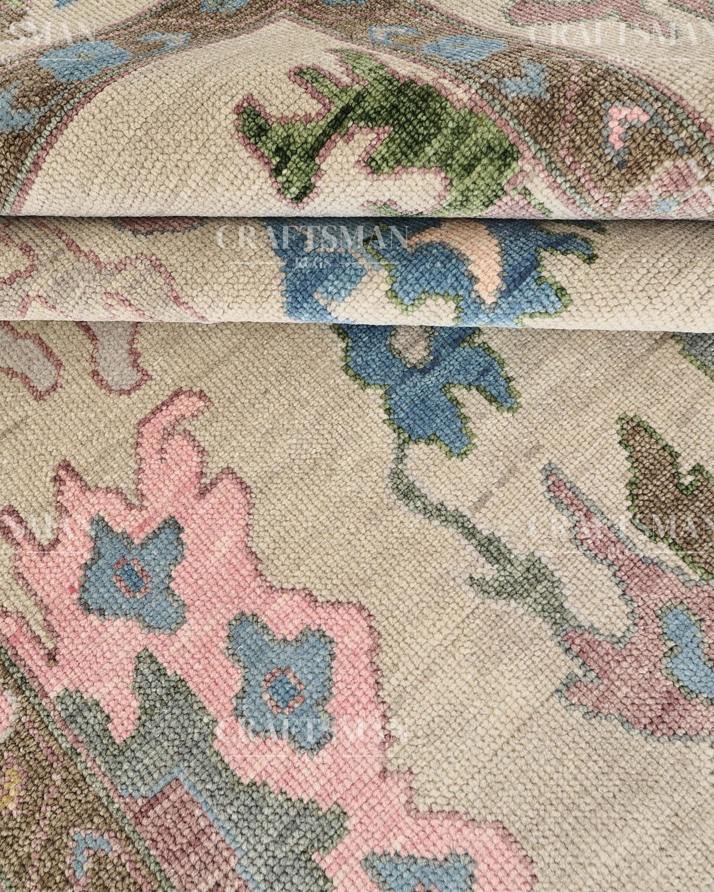Elaris Oushak-Inspired Hand-Knotted Wool Rug – Vintage Botanical Design | Made to Order | Craftsman Rugs Exclusive
