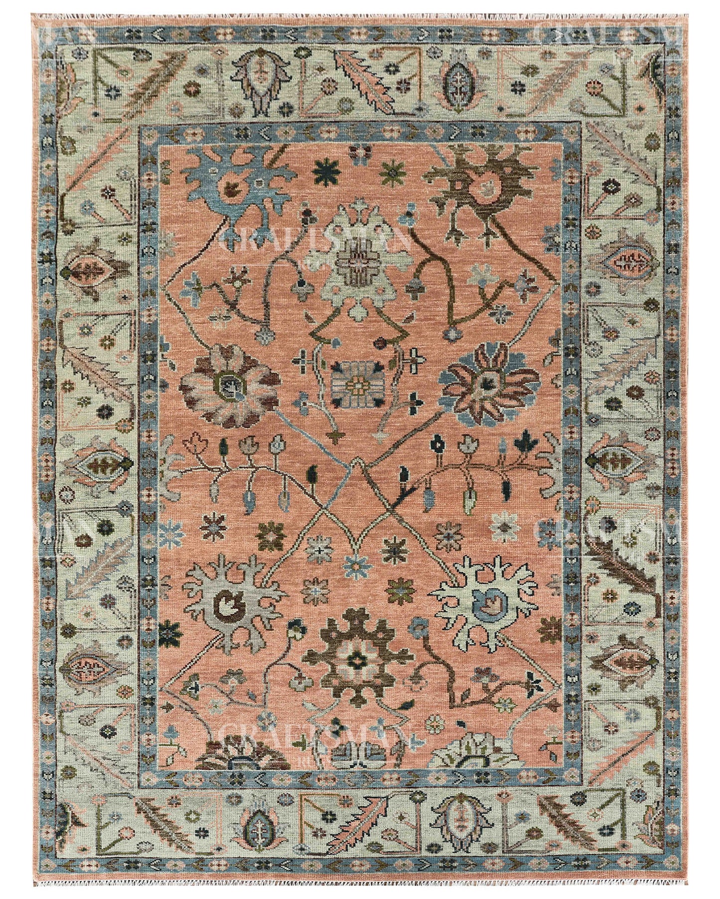9x12 feet Wool Hand-Knotted Oushak-Inspired Rug | Craftsman Rugs Exclusive