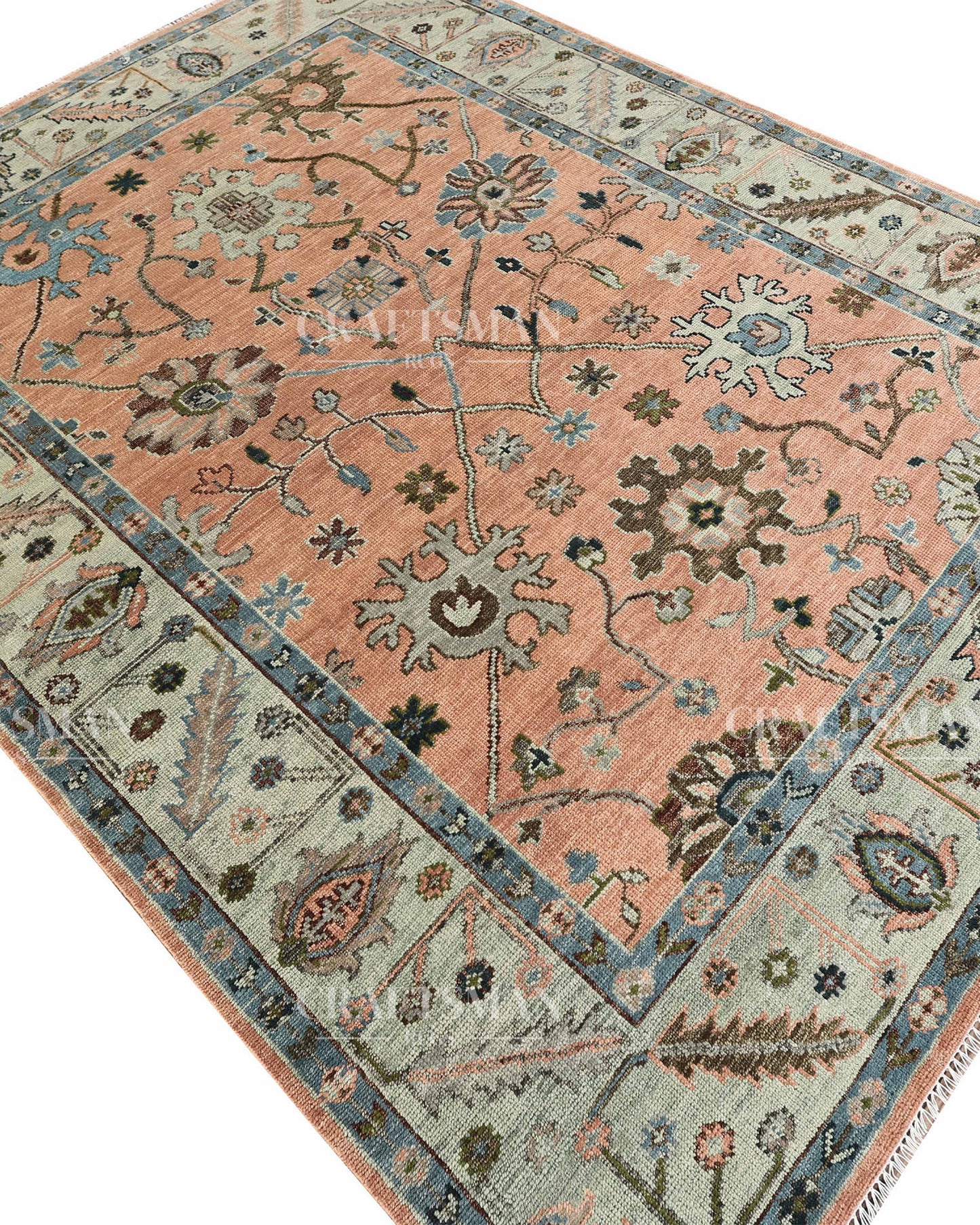 9x12 feet Wool Hand-Knotted Oushak-Inspired Rug | Craftsman Rugs Exclusive