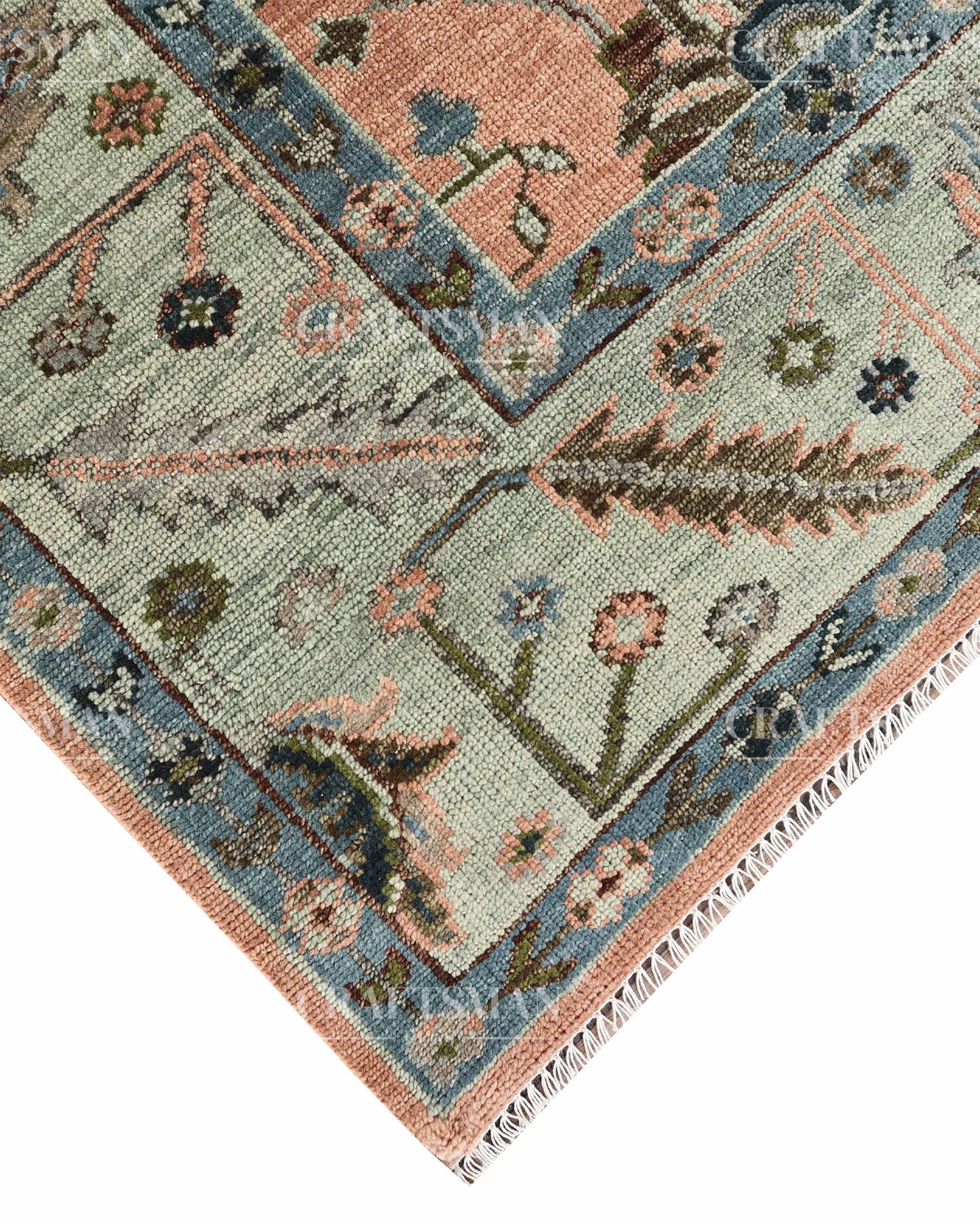 9x12 feet Wool Hand-Knotted Oushak-Inspired Rug | Craftsman Rugs Exclusive