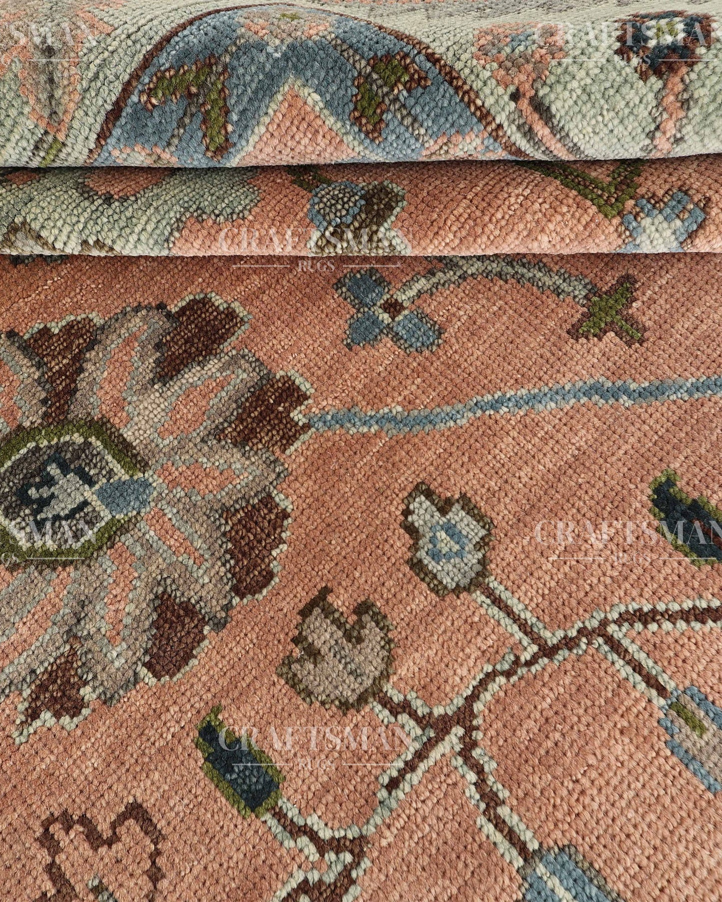 9x12 feet Wool Hand-Knotted Oushak-Inspired Rug | Craftsman Rugs Exclusive
