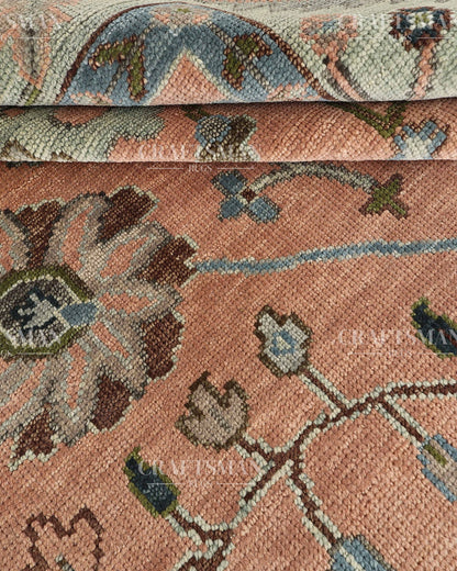 9x12 feet Wool Hand-Knotted Oushak-Inspired Rug | Craftsman Rugs Exclusive