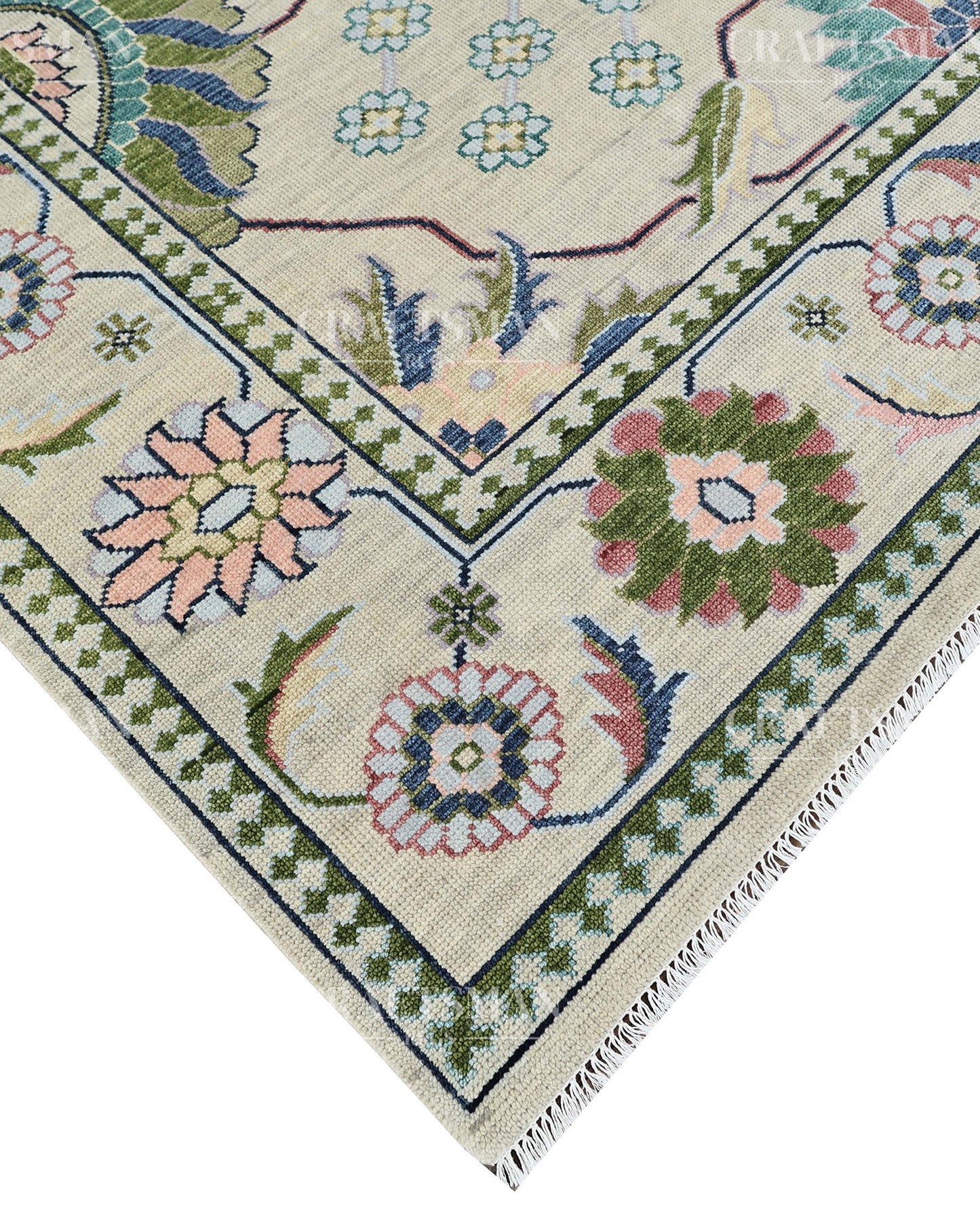 9x12 feet Wool Hand-Knotted Oushak-Inspired Rug | Craftsman Rugs Exclusive