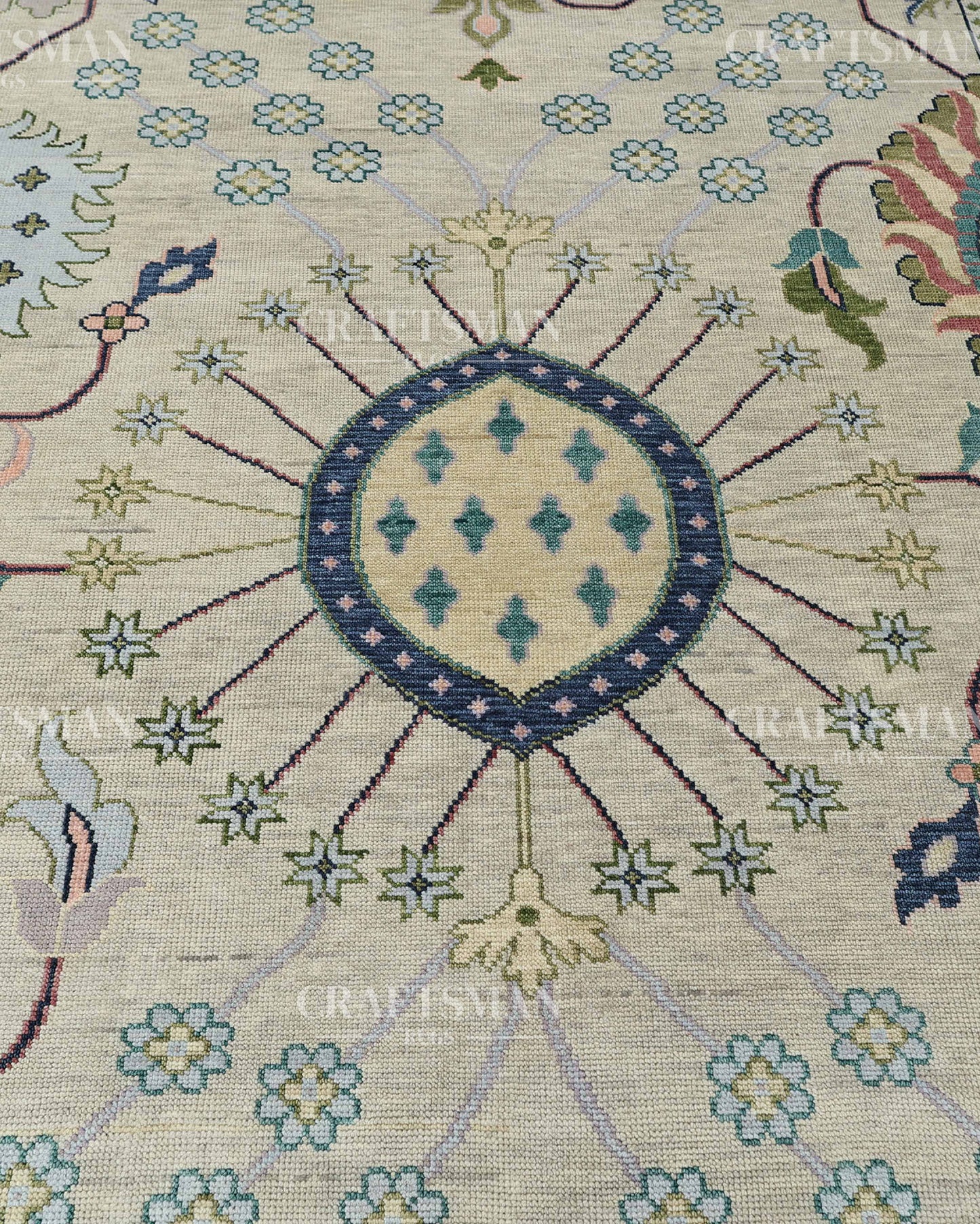 9x12 feet Wool Hand-Knotted Oushak-Inspired Rug | Craftsman Rugs Exclusive