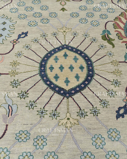 9x12 feet Wool Hand-Knotted Oushak-Inspired Rug | Craftsman Rugs Exclusive