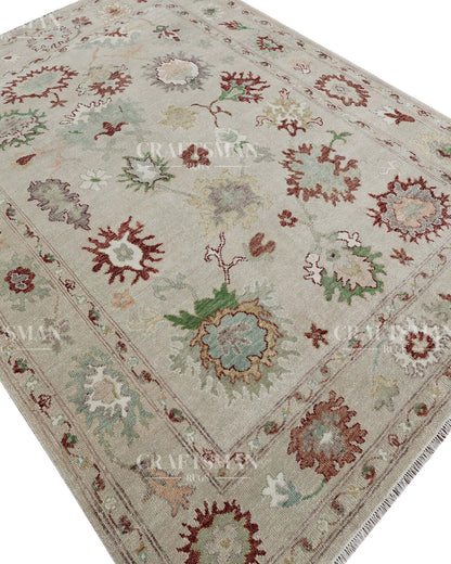 8x10 feet Wool Hand-Knotted Oushak-Inspired Rug | Craftsman Rugs Exclusive