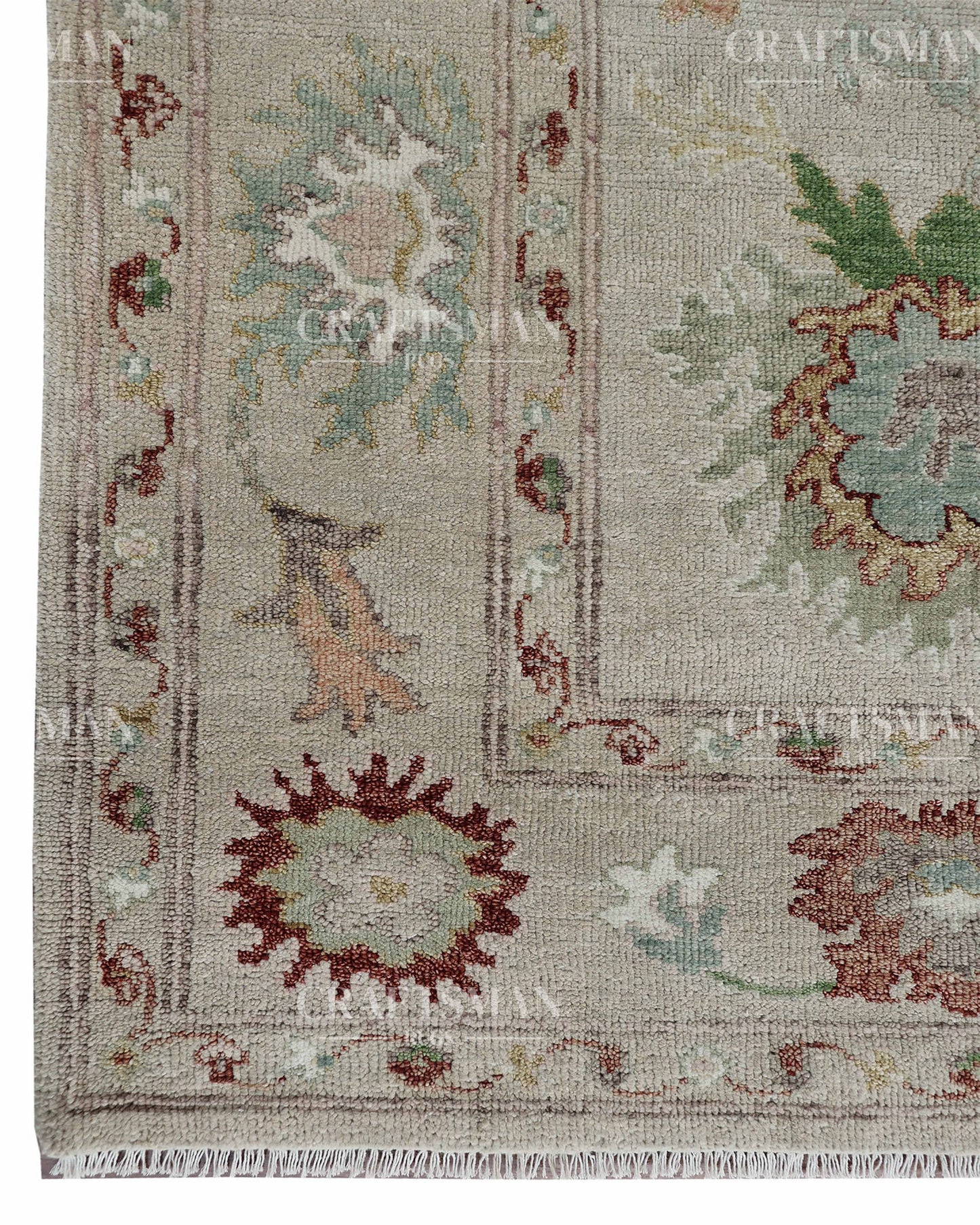 8x10 feet Wool Hand-Knotted Oushak-Inspired Rug | Craftsman Rugs Exclusive