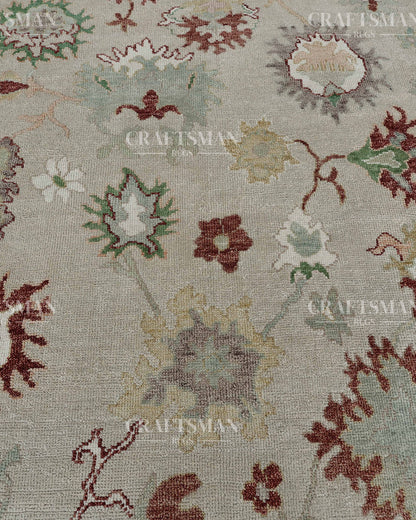 8x10 feet Wool Hand-Knotted Oushak-Inspired Rug | Craftsman Rugs Exclusive